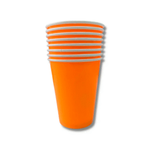 Vasos Descartables De Papel Naranja x100